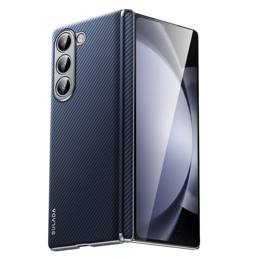 For Samsung Galaxy Z Fold5 SULADA 600D Kevlar Texture PC Shockproof Phone Case(Blue) by SULADA
