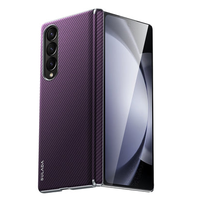 For Samsung Galaxy Z Fold4 SULADA 600D Kevlar Texture PC Shockproof Phone Case(Purple) by SULADA