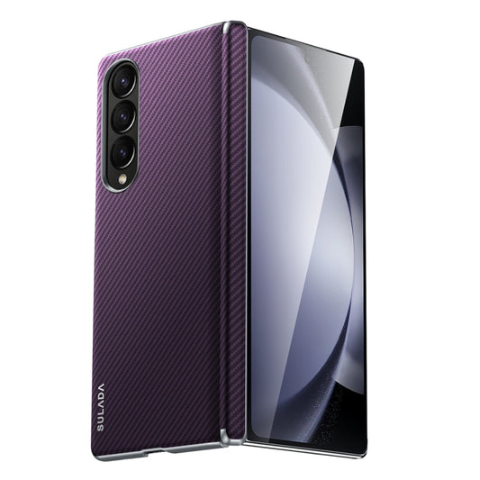 For Samsung Galaxy Z Fold4 SULADA 600D Kevlar Texture PC Shockproof Phone Case(Purple) by SULADA