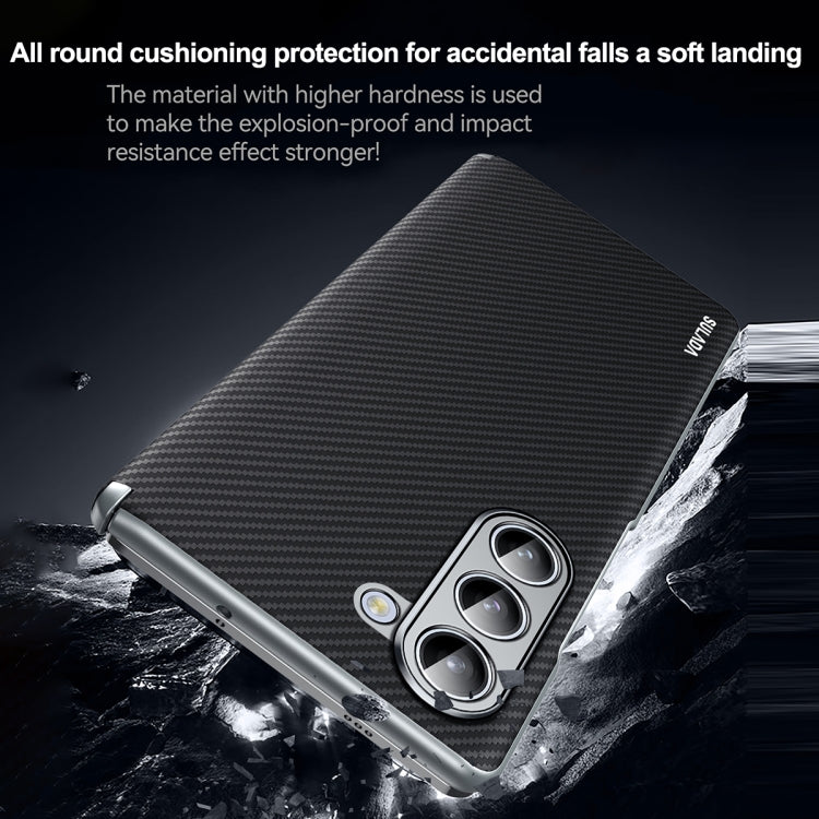 For Samsung Galaxy Z Fold6 SULADA 600D Kevlar Texture PC Shockproof Phone Case(Black) by SULADA