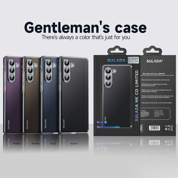 For Samsung Galaxy Z Fold4 SULADA 600D Kevlar Texture PC Shockproof Phone Case(Purple) by SULADA