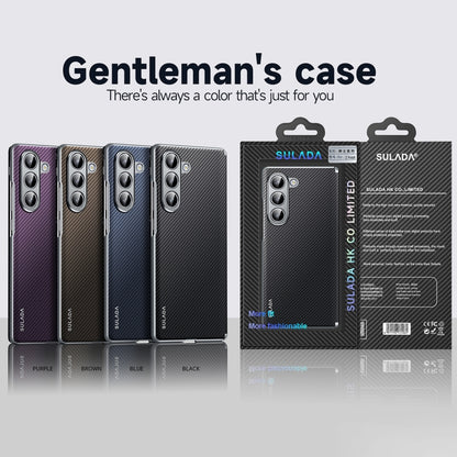 For Samsung Galaxy Z Fold4 SULADA 600D Kevlar Texture PC Shockproof Phone Case(Purple) by SULADA