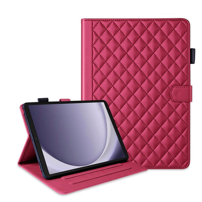 For Samsung Galaxy Tab A11 / A9 Rhombus Lattice Leather Tablet Case(Red) by bashfashion