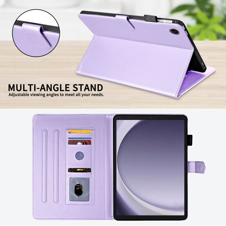 For Samsung Galaxy Tab A11 / A9 Rhombus Lattice Leather Tablet Case(Purple) by bashfashion