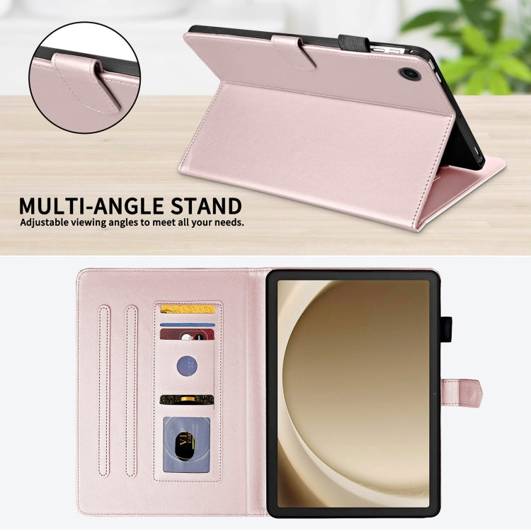 For Samsung Galaxy Tab A11+ / A9+ Rhombus Lattice Leather Tablet Case(Rose Gold) by bashfashion