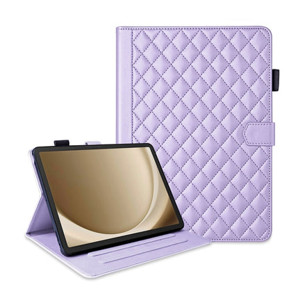 For Samsung Galaxy Tab A11+ / A9+ Rhombus Lattice Leather Tablet Case(Purple) by bashfashion
