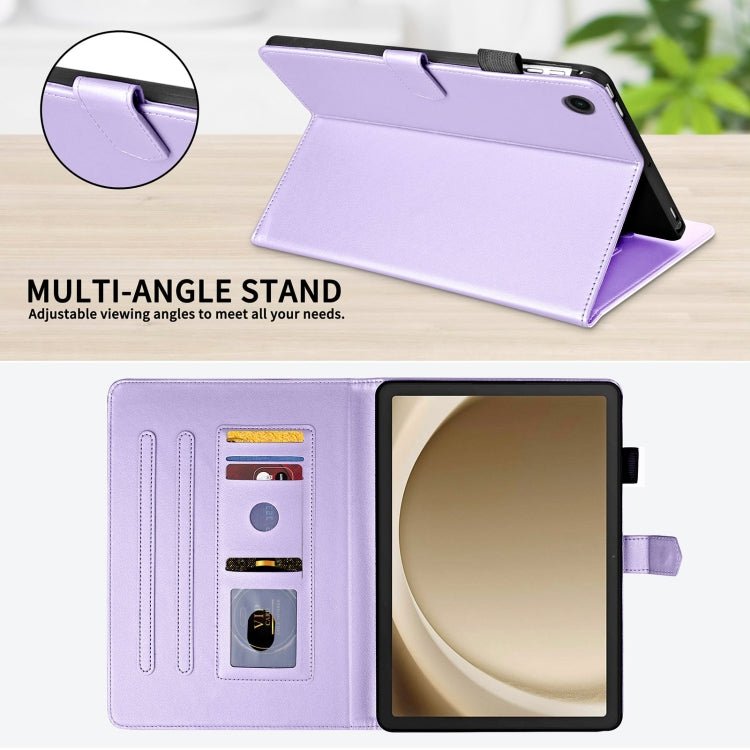 For Samsung Galaxy Tab A11+ / A9+ Rhombus Lattice Leather Tablet Case(Purple) by bashfashion