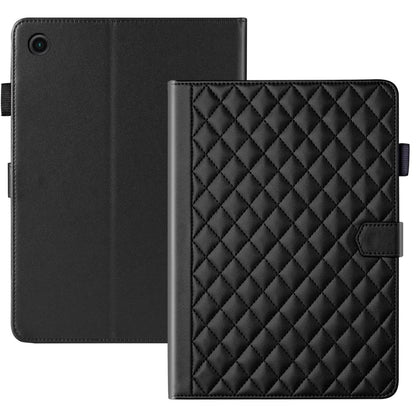 For Samsung Galaxy Tab A11+ / A9+ Rhombus Lattice Leather Tablet Case(Black) by bashfashion