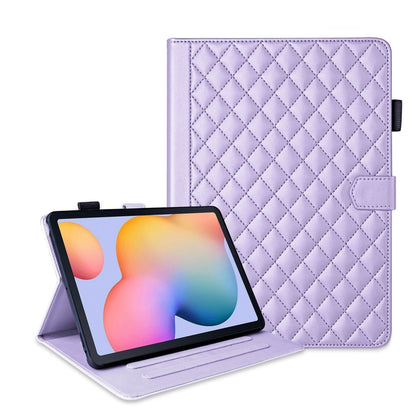 For Samsung Galaxy Tab S6 Lite 2024 Rhombus Lattice Leather Tablet Case(Purple) by bashfashion