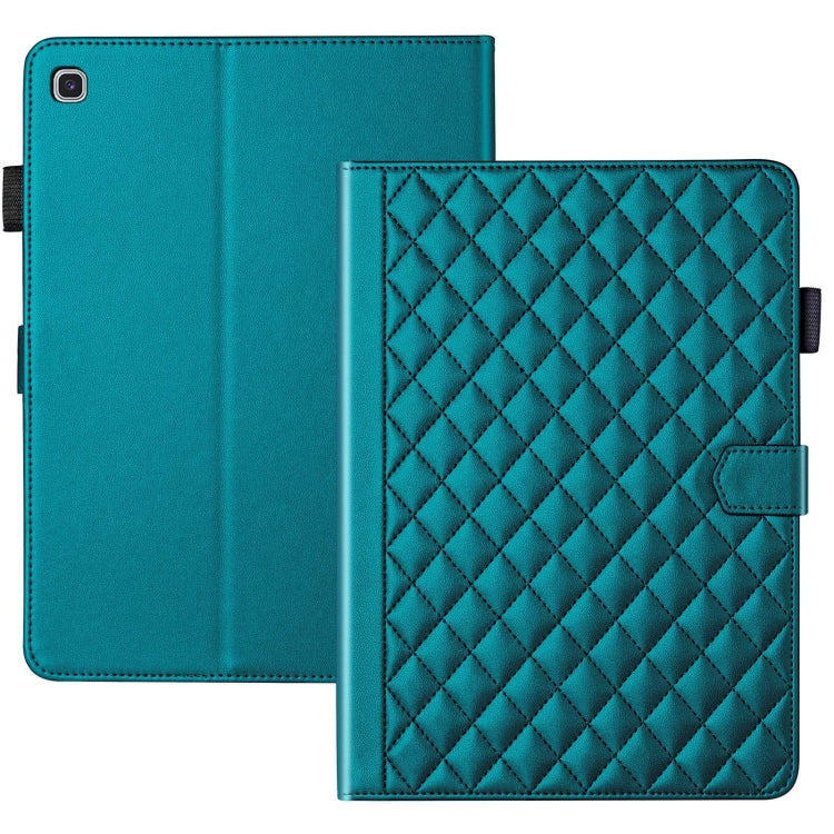 For Samsung Galaxy Tab S6 Lite 2024 Rhombus Lattice Leather Tablet Case(Dark Green) by bashfashion