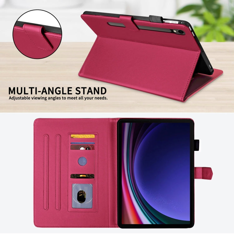 For Samsung Galaxy Tab S9 FE / S9 Rhombus Lattice Leather Tablet Case(Red) by bashfashion