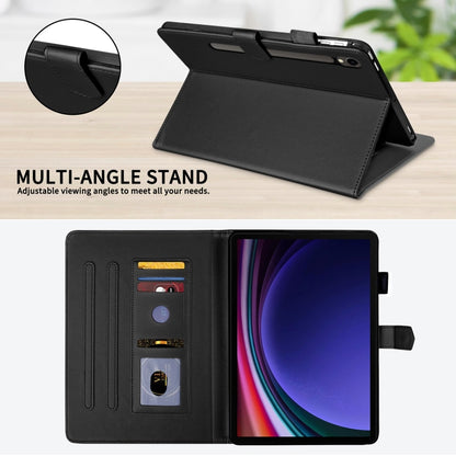 For Samsung Galaxy Tab S9 FE / S9 Rhombus Lattice Leather Tablet Case(Black) by bashfashion