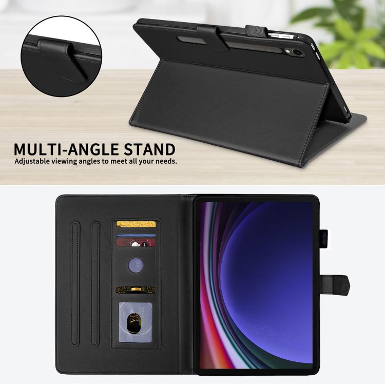 For Samsung Galaxy Tab S10 FE+ Rhombus Lattice Leather Tablet Case(Black) by bashfashion