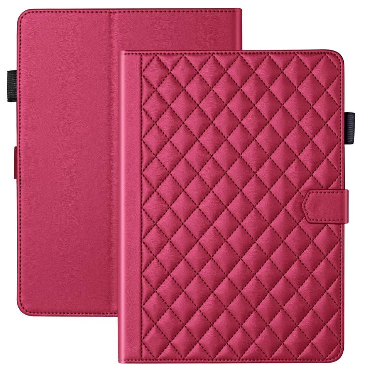 For Amazon Kindle Paperwhite 12th Gen 2024 Rhombus Lattice Leather Tablet Case(Red) by bashfashion