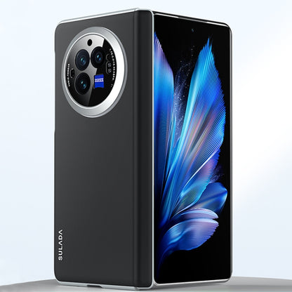 For vivo X Fold3 SULADA Skin Feel Liquid Leather Shockproof Phone Case(Black) by SULADA