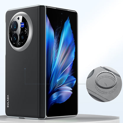 For vivo X Fold3 Pro SULADA Skin Feel Liquid Leather Shockproof Phone Case(Black) by SULADA