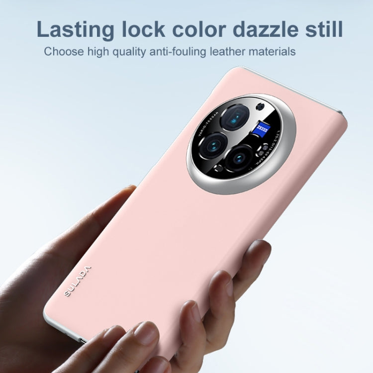 For vivo X Fold3 Pro SULADA Skin Feel Liquid Leather Shockproof Phone Case(Black) by SULADA