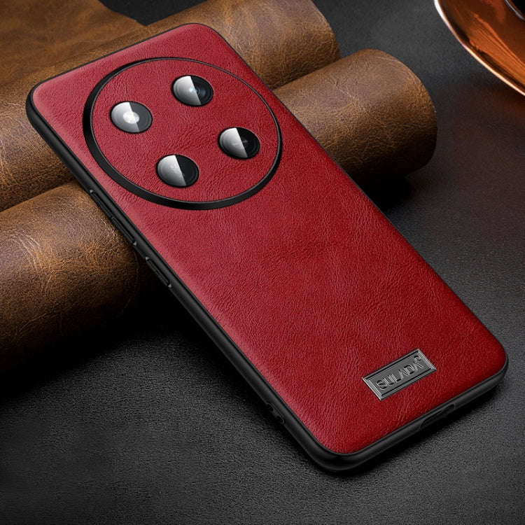 For Honor X60 Pro SULADA Shockproof TPU Hybrid Handmade Leather Phone Case(Red) by SULADA