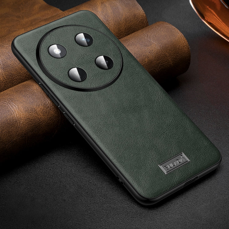 For Honor X60 Pro SULADA Shockproof TPU Hybrid Handmade Leather Phone Case(Green) by SULADA