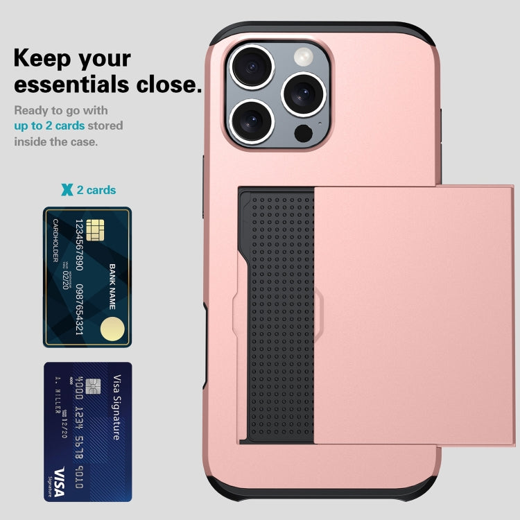 For iPhone 16e Shockproof Armor Phone Case with Card Slot(Blue) by bashfashion