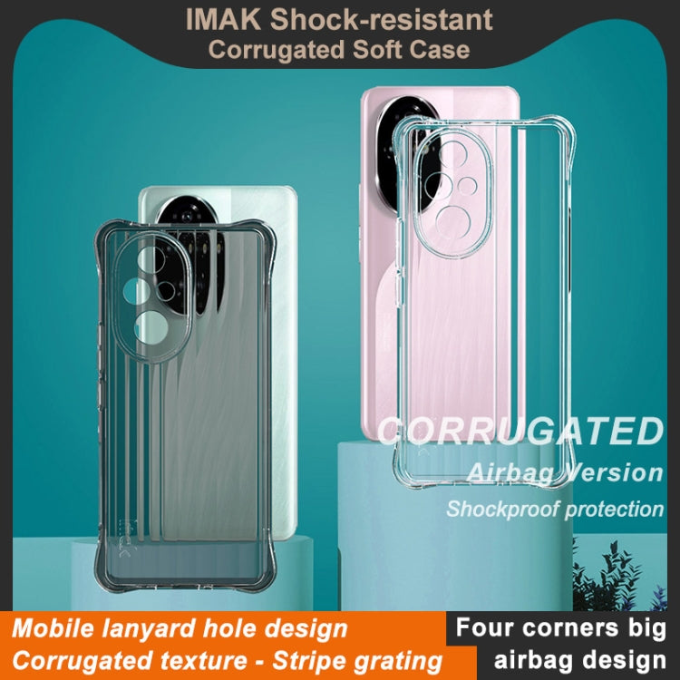 For Honor 200 Pro IMAK Corrugated Texture Airbag TPU Phone Case(Transparent Black) by imak
