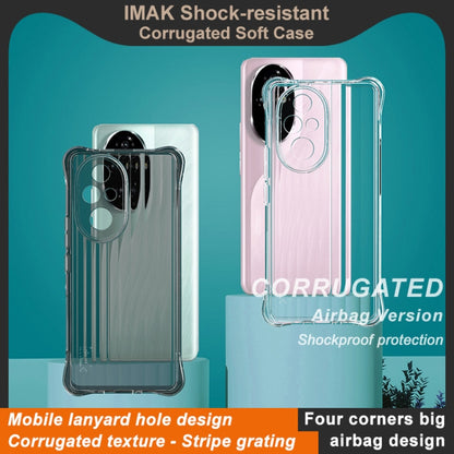 For Honor 200 Pro IMAK Corrugated Texture Airbag TPU Phone Case(Transparent Black) by imak