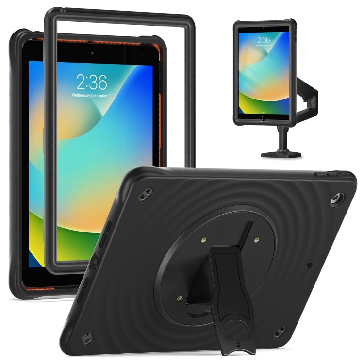 For iPad 10.2 2021 / 2020 / 2019 Holder Silicone Hybrid PC Tablet Case(Black) by bashfashion