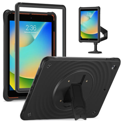 For iPad 10.2 2021 / 2020 / 2019 Holder Silicone Hybrid PC Tablet Case(Black) by bashfashion