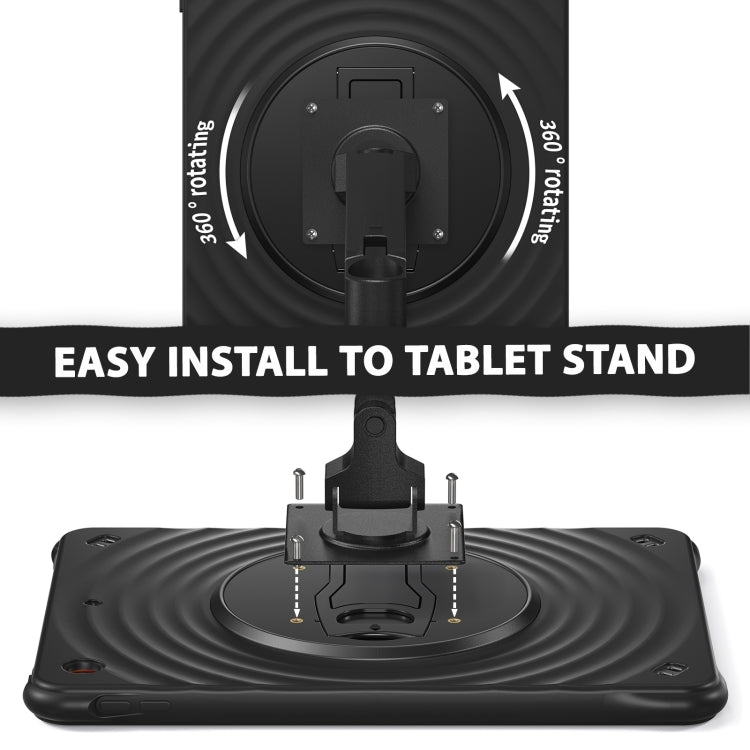 For iPad 10.2 2021 / 2020 / 2019 Holder Silicone Hybrid PC Tablet Case(Black) by bashfashion