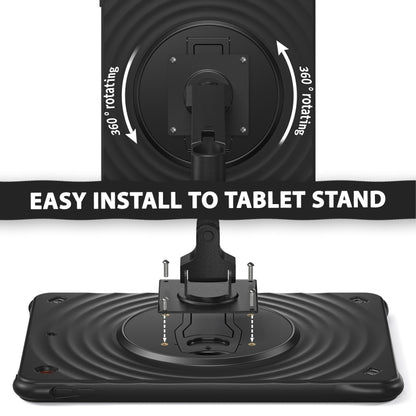 For iPad 10.2 2021 / 2020 / 2019 Holder Silicone Hybrid PC Tablet Case(Black) by bashfashion