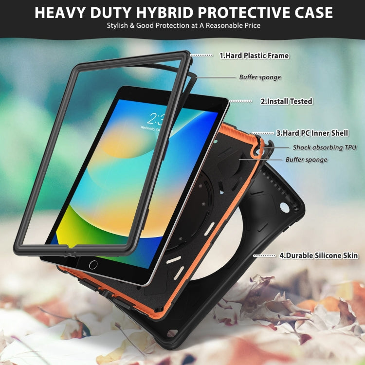 For iPad 10.2 2021 / 2020 / 2019 Holder Silicone Hybrid PC Tablet Case(Black) by bashfashion