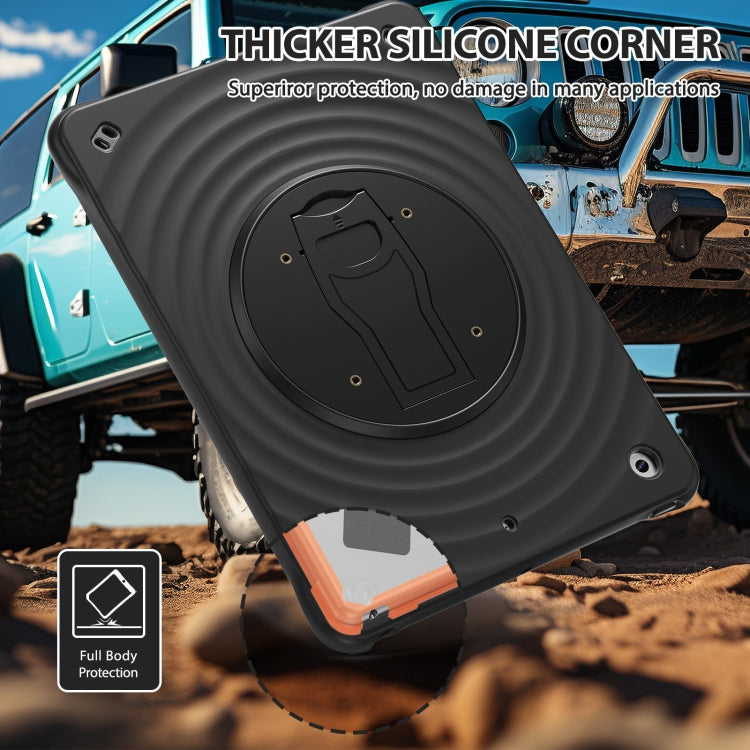 For iPad 10.2 2021 / 2020 / 2019 Holder Silicone Hybrid PC Tablet Case(Black) by bashfashion