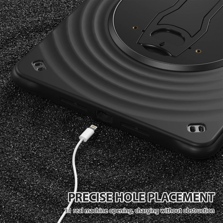 For iPad 10.2 2021 / 2020 / 2019 Holder Silicone Hybrid PC Tablet Case(Black) by bashfashion