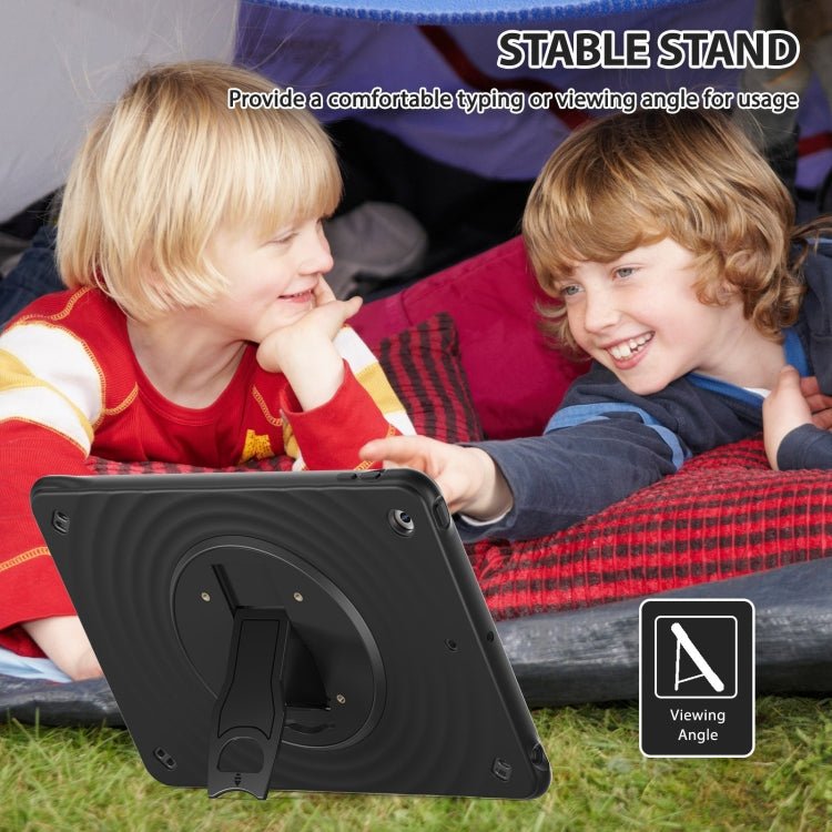 For iPad 10.2 2021 / 2020 / 2019 Holder Silicone Hybrid PC Tablet Case(Black) by bashfashion