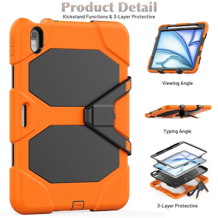 For iPad Air 11 2025 / 2024 Colorful Silicone Heavy Duty Hybrid PC Tablet Case(Orange) by bashfashion