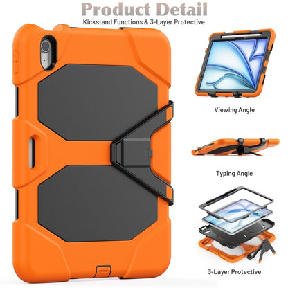 For iPad Air 11 2025 / 2024 Colorful Silicone Heavy Duty Hybrid PC Tablet Case(Orange) by bashfashion