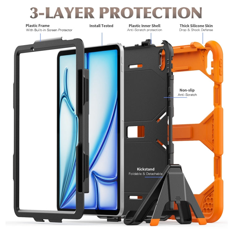 For iPad Air 11 2025 / 2024 Colorful Silicone Heavy Duty Hybrid PC Tablet Case(Orange) by bashfashion