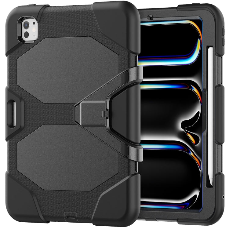 For iPad Pro 11 2025 / 2024 Colorful Silicone Heavy Duty Hybrid PC Tablet Case(Black) by bashfashion