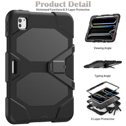 For iPad Pro 11 2025 / 2024 Colorful Silicone Heavy Duty Hybrid PC Tablet Case(Black) by bashfashion