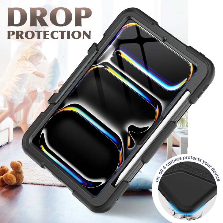 For iPad Pro 11 2025 / 2024 Colorful Silicone Heavy Duty Hybrid PC Tablet Case(Black) by bashfashion