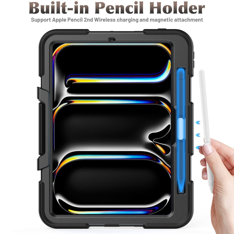 For iPad Pro 11 2025 / 2024 Colorful Silicone Heavy Duty Hybrid PC Tablet Case(Black) by bashfashion