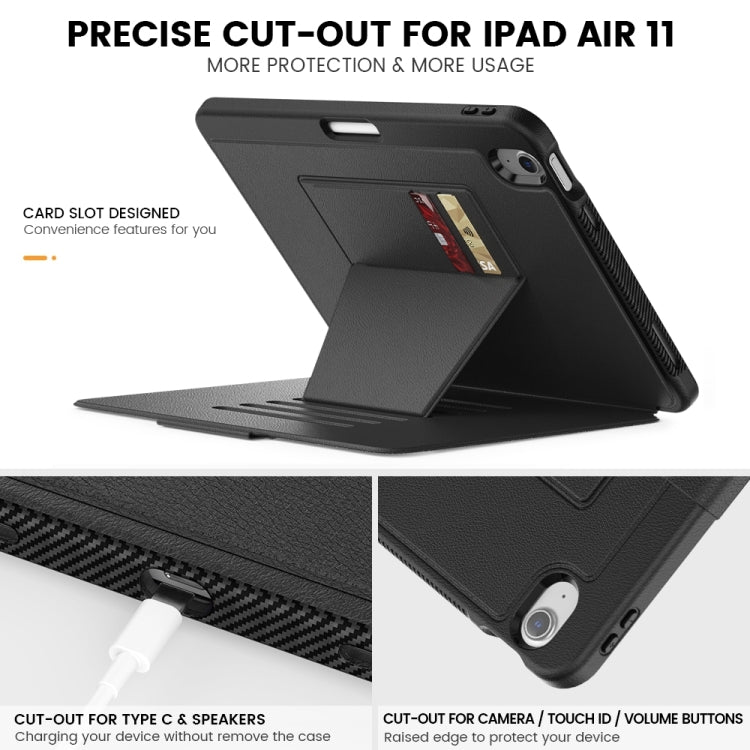 For iPad Air 11 2025 / 2024 Smart B Magnetic Holder Leather Tablet Case(Black) by bashfashion