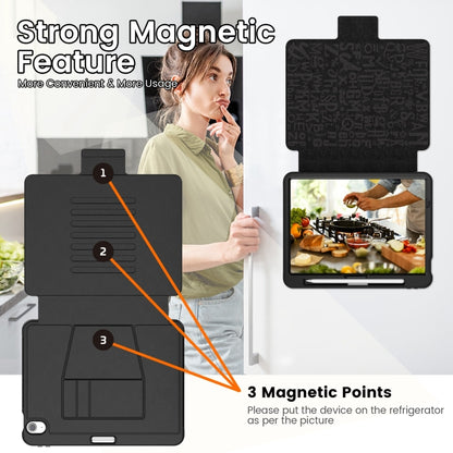 For iPad Air 11 2025 / 2024 Smart B Magnetic Holder Leather Tablet Case(Black) by bashfashion