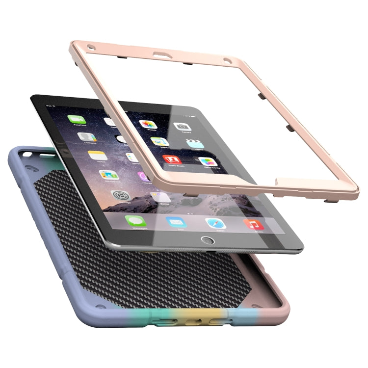 For iPad 10.2 2021 / 2020 / 2019 Armor Holder Silicone Hybrid PC Tablet Case(Gradient Color Gold) by bashfashion