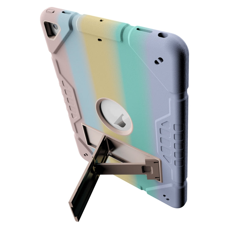 For iPad 10.2 2021 / 2020 / 2019 Armor Holder Silicone Hybrid PC Tablet Case(Gradient Color Gold) by bashfashion