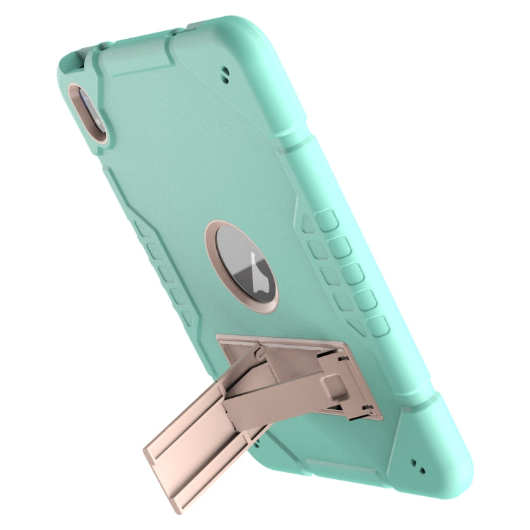 For iPad 2025 / 2022 Armor Holder Silicone Hybrid PC Tablet Case(Mint Green Gold) by bashfashion