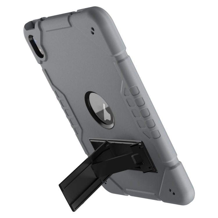 For iPad Air 2022 / 2020 10.9 Armor Holder Silicone Hybrid PC Tablet Case(Grey Black) by bashfashion