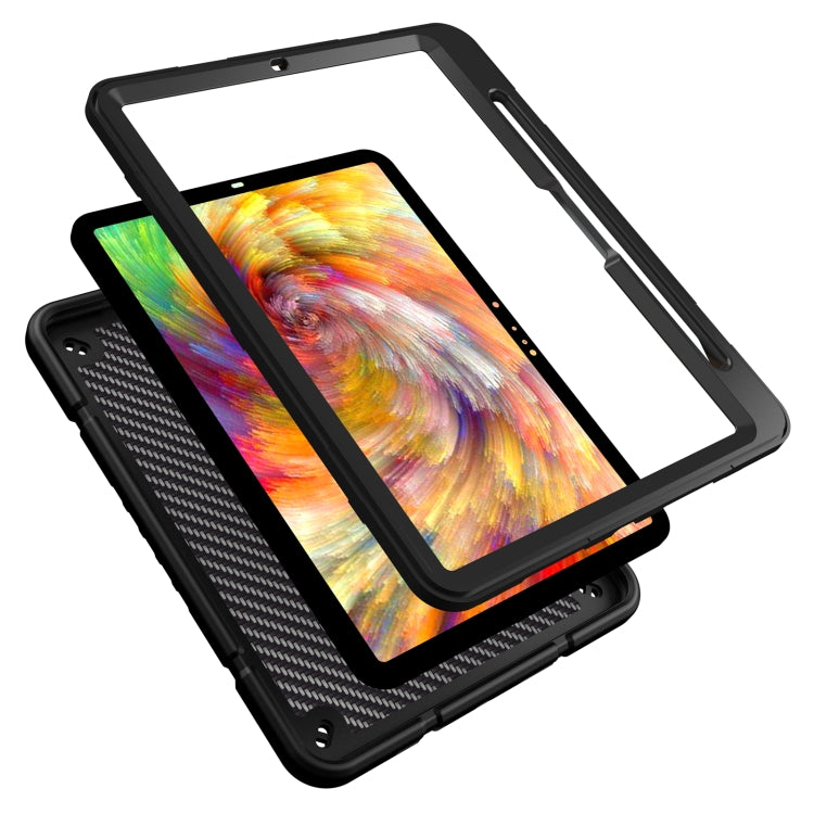 For iPad Pro 11 2025 / 2024 Armor Holder Silicone Hybrid PC Tablet Case(Black) by bashfashion