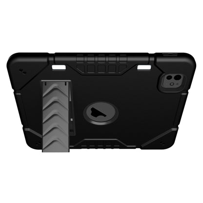 For iPad Pro 11 2025 / 2024 Armor Holder Silicone Hybrid PC Tablet Case(Black) by bashfashion