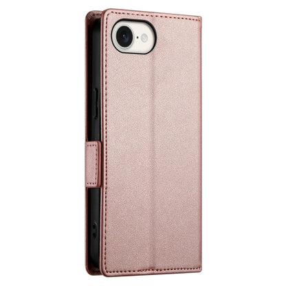 For iPhone 16e Side Buckle Magnetic Frosted Leather Phone Case(Rose Gold) by bashfashion